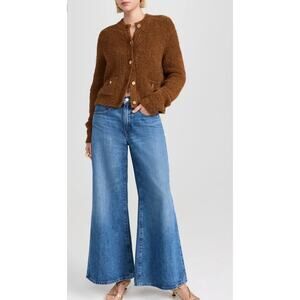 Frame Teddy Patch Pocket Cardigan Sweater - Camel size S small